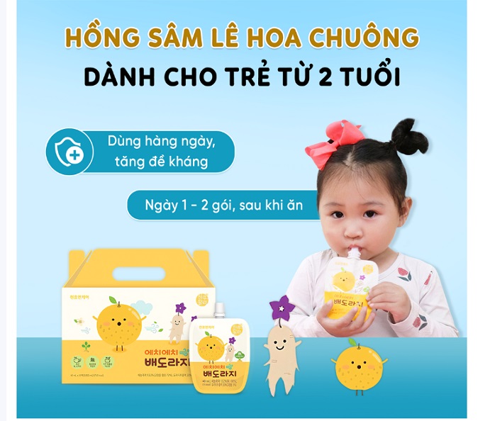 HỒNG SÂM LÊ HOA CHUÔNG CHO TRẺ EM